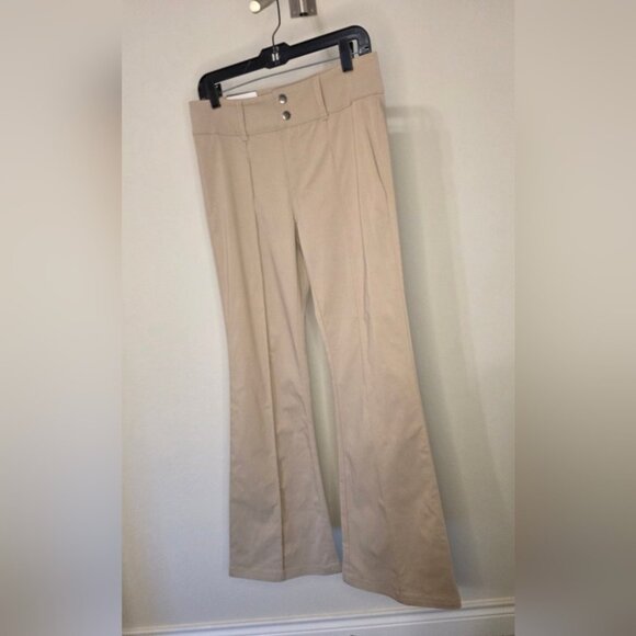 Vanilla Star Beige Pintuck Flare Pants W28/7 Rayon/Nylon/Spandex Blend - Picture 1 of 11